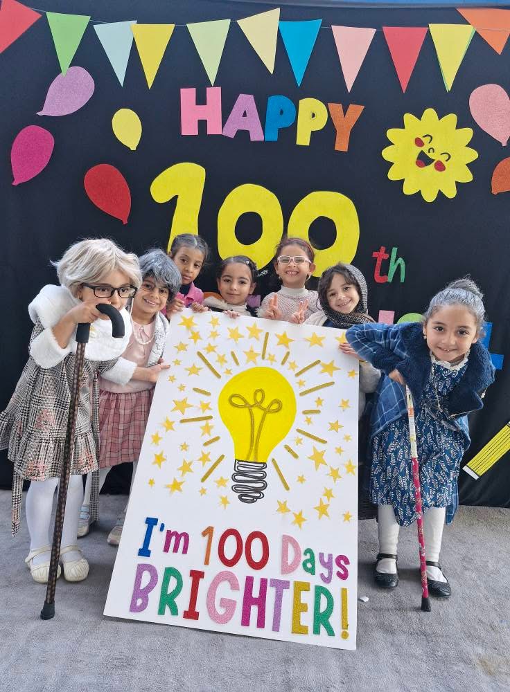 Old looks, young minds — 100 days brighter! 💯🎉”